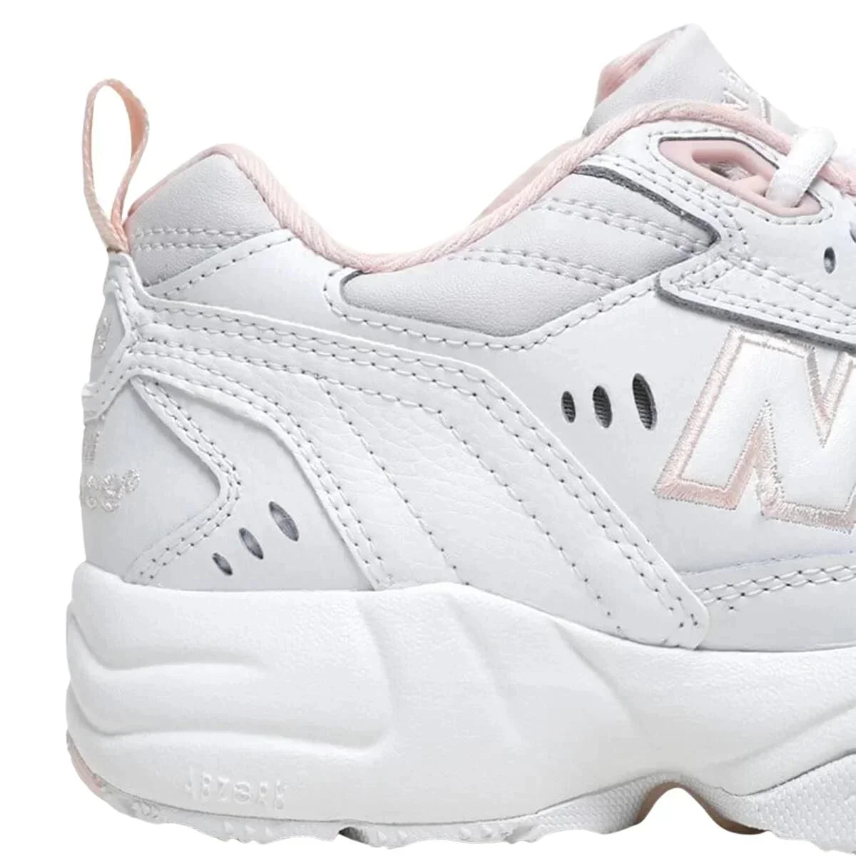 608 White & Pink Sports Style Sneakers