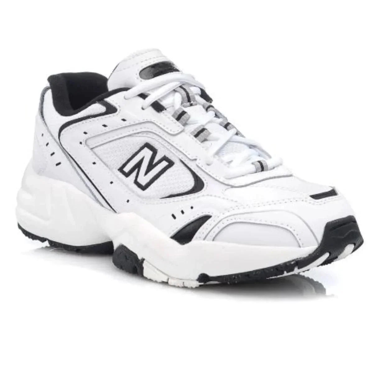 452 White & Black Sports Style Sneakers